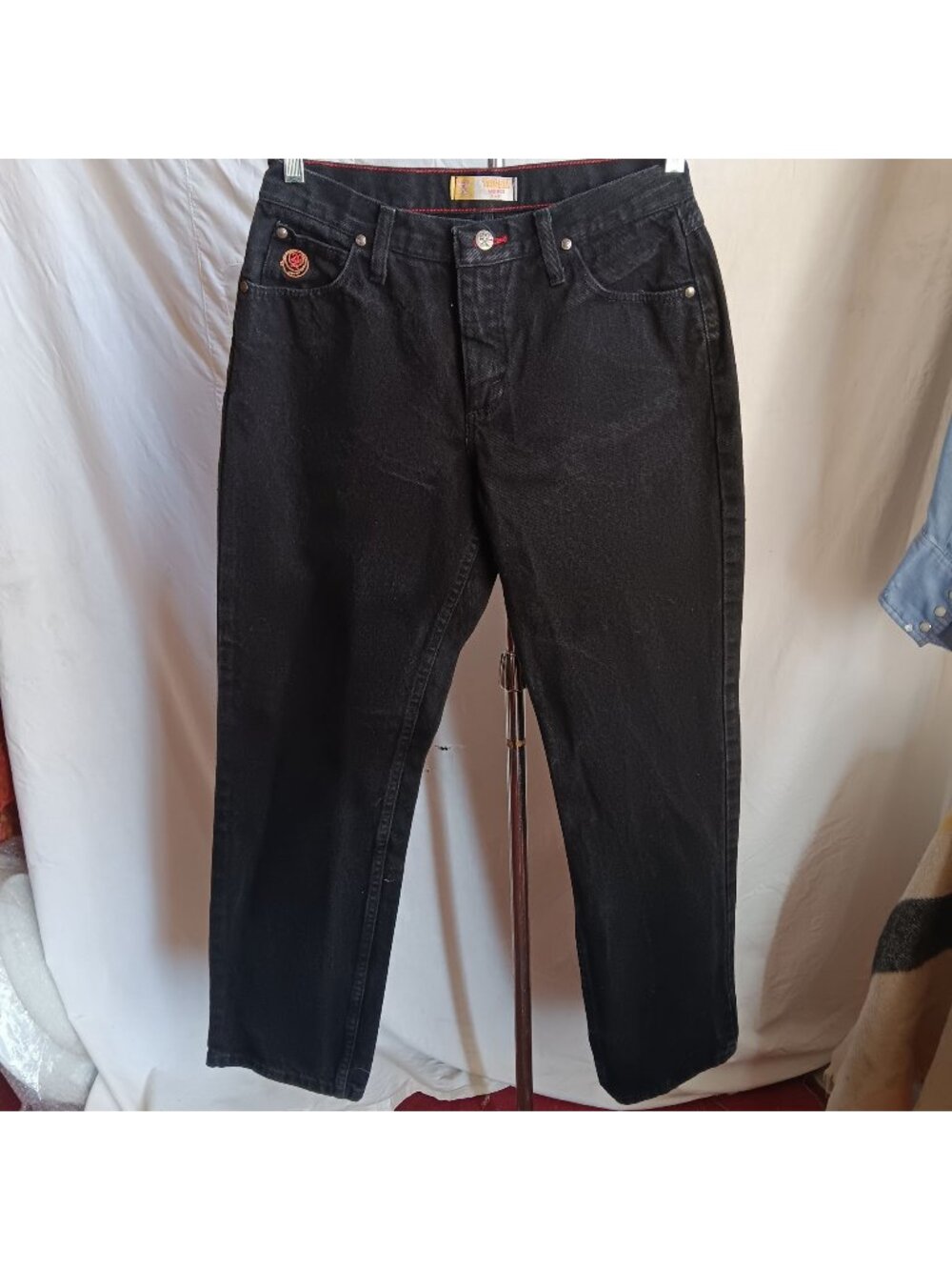 20X Black Denim Jeans 9/10 X 32 Women's 20X Tulsa Low Rise W25XBK 1990's